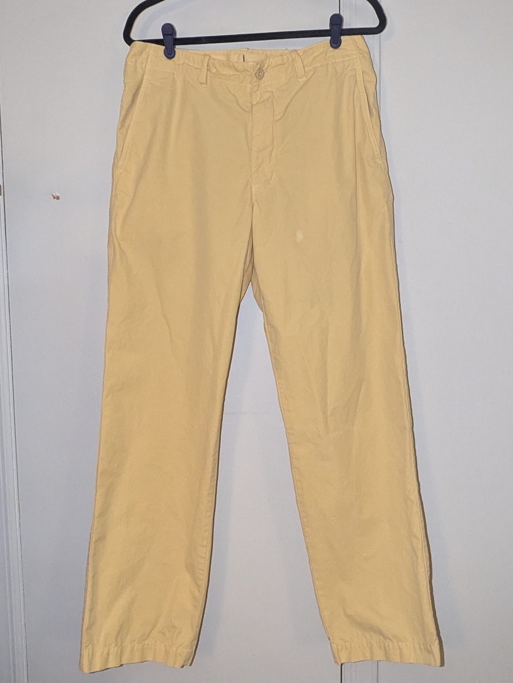 MENS J CREW YELLOW KHAKIS 31X32